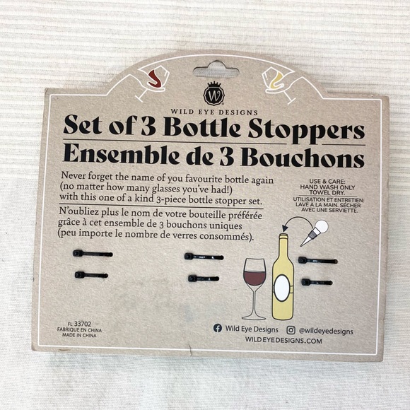 Wild Eye Designs Wine Stoppers Set in Red, White, & Rose - Picture 6 of 7